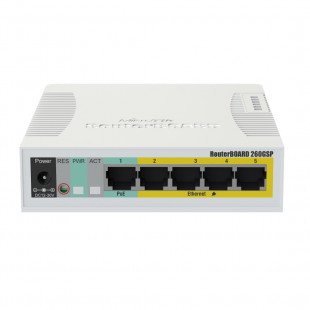 Комутатор MikroTik RB260GSP (CSS106-1G-4P-1S)